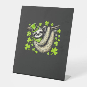 Irish Leprechaun Sloth Shamrock St Patricks Day An Pedestal Sign