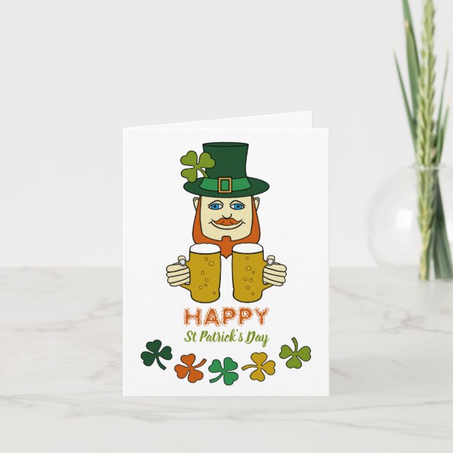 Irish Leprechaun, St Patrick's Day Card (Front)