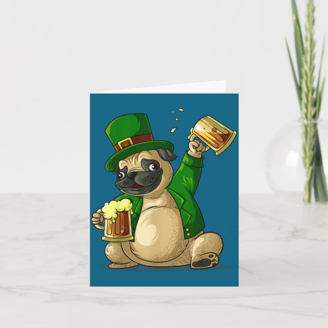 Irish Leprechaun St Patricks Day Shirt Funny Men W Card (Front)