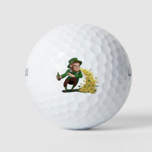 Irish Leprechaun Tossing Lucky Cookies Funny  Golf Balls