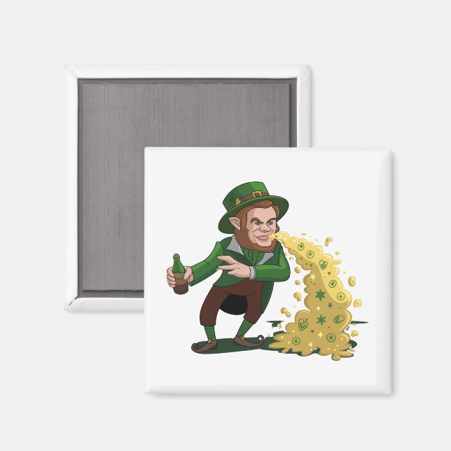 Irish Leprechaun Tossing Lucky Cookies Funny  Magnet (Front/Back)