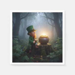 Irish Leprechaun with a Pot of Gold Napkin