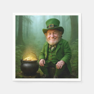 Irish Leprechaun with a Pot of Gold Napkin
