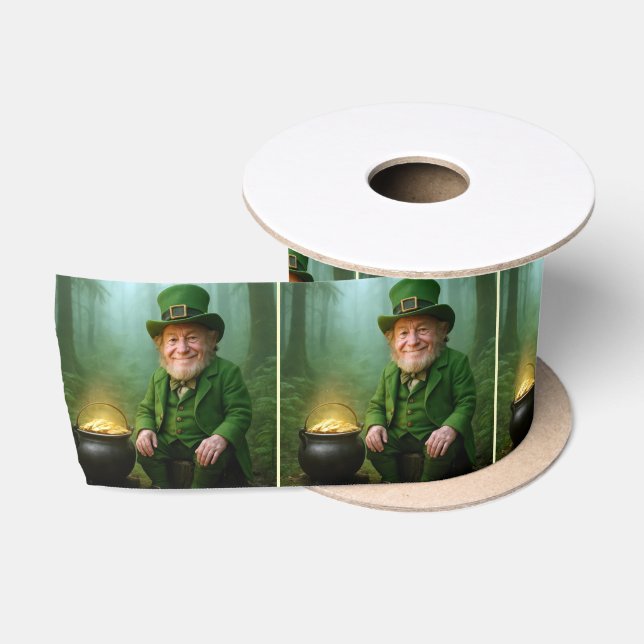 Irish Leprechaun with a Pot of Gold Satin Ribbon (Spool)