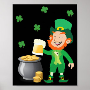Irish Leprechaun With Pot Of Gold St. Patricks Day Poster