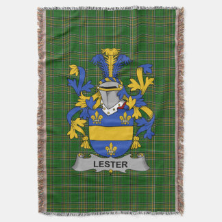Irish Lester or McAlester Coat of Arms Family Cre Throw Blanket