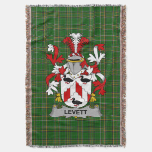 Irish Levett or Lyvett Coat of Arms Family Crest Throw Blanket