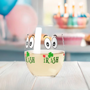 Irish Lights Clover Patricks Stemless Wine Glass