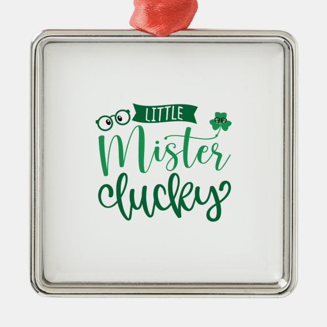 Irish Little Mister Lucky Metal Tree Decoration (Front)