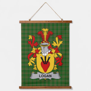 Irish Logan Coat of Arms Family Crest Hanging Tapestry
