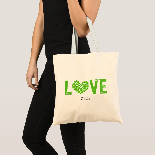 Irish Love Clover Tote Bag (Front (Product))