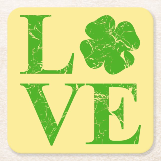 Irish Love Square Paper Coaster (Front)