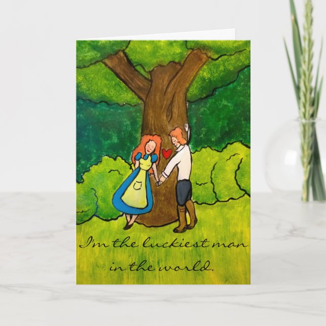 "Irish Lovers" - Happy Anniversary From Him Card (Front)
