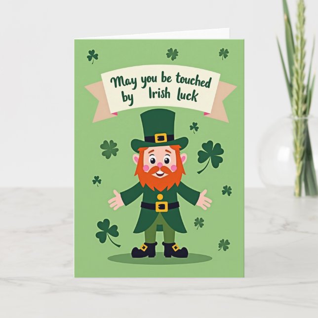 Irish Luck Leprechaun Card (Front)