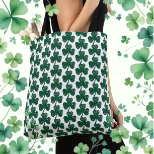 Irish Luck Trendy Grunge Clover Leaf  Tote Bag