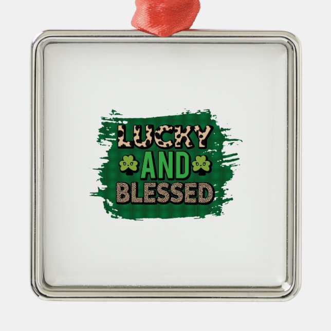 Irish Lucky And Blessed Metal Tree Decoration (Front)