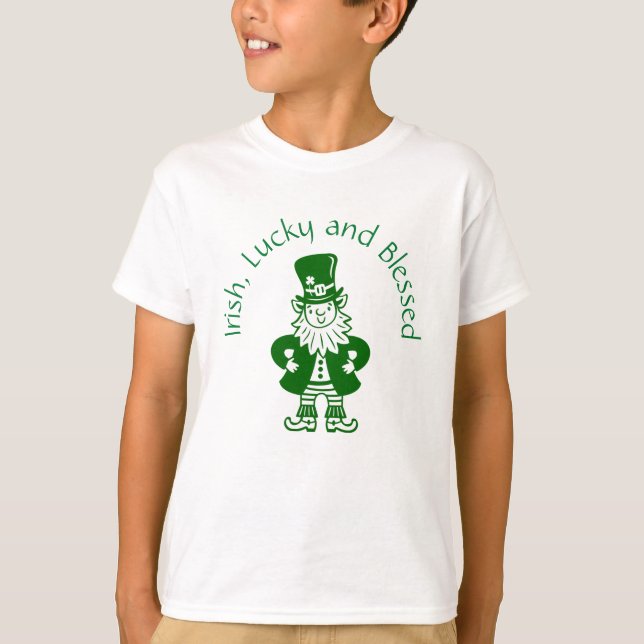 Irish, Lucky And Blessed T-Shirt (Front)