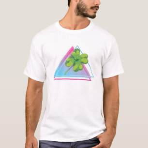 Irish Lucky Four Leaf 80S Vaporwave Clover Ireland T-Shirt