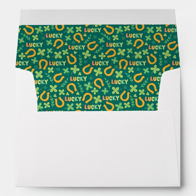 Irish LUCKY green pattern Envelope (Back (Bottom))