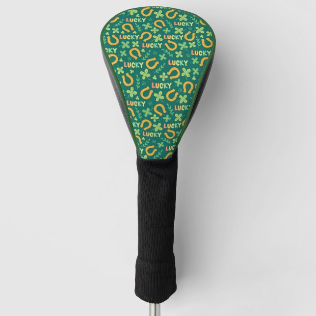 Irish LUCKY green pattern Golf Head Cover (Front)
