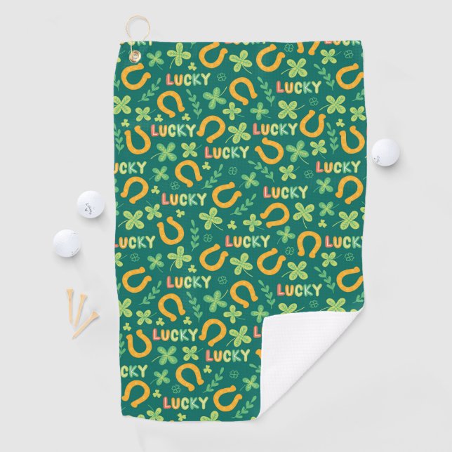 Irish LUCKY green pattern Golf Towel (InSitu)
