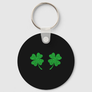 Irish Lucky Shamrock Breast Clover St Patricks Day Key Ring