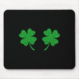 Irish Lucky Shamrock Breast Clover St Patricks Day Mouse Mat