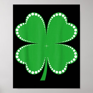 Irish lucky shamrock green clover st patrick's day poster