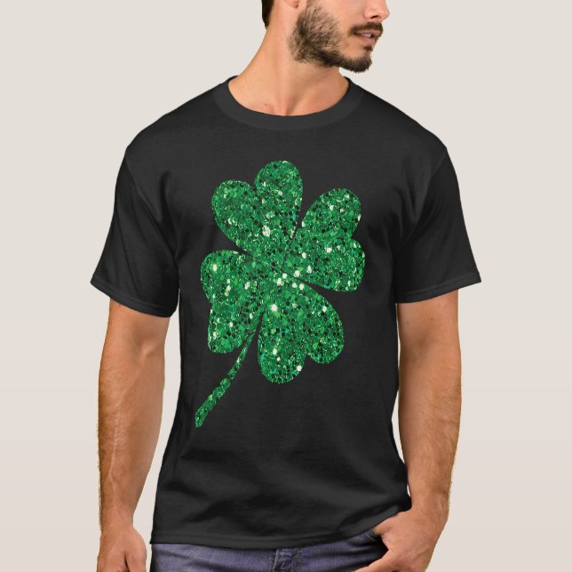 Irish Lucky Shamrock Green Clover St Patrick's Day T-Shirt (Front)