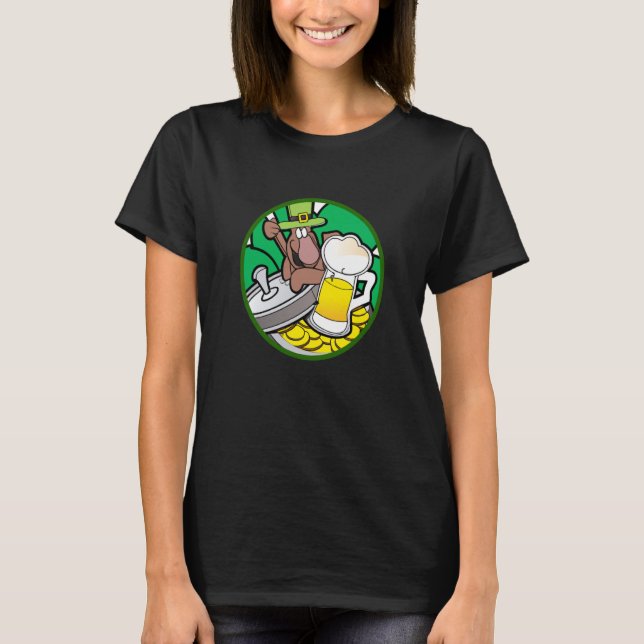 Irish lucky shamrock with beer mug St Patricks Day T-Shirt (Front)