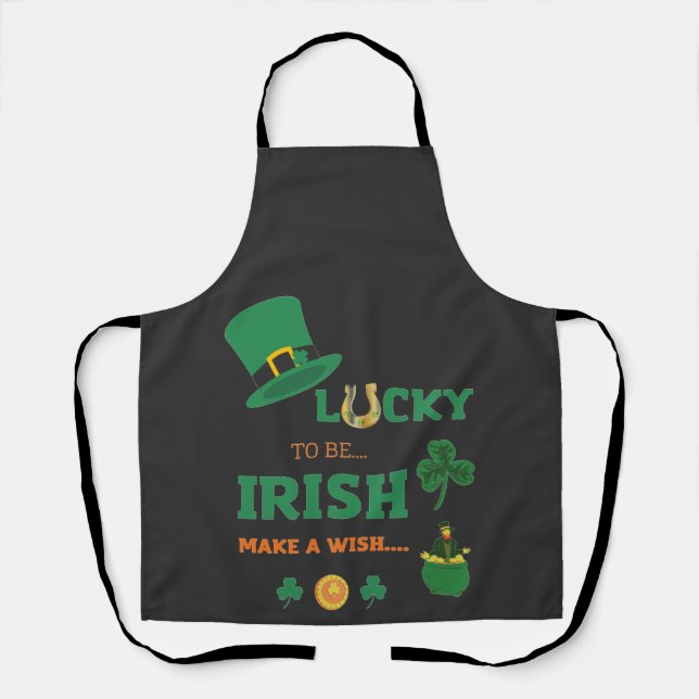 irish lucky symbols Print Apron (Front)