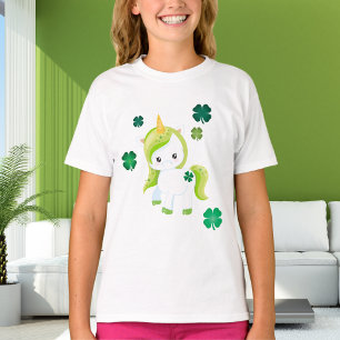 Irish Lucky Unicorn and Shamrocks St Patrick's Day T-Shirt