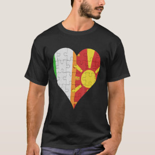 Irish Macedonian Flag Heart T-Shirt