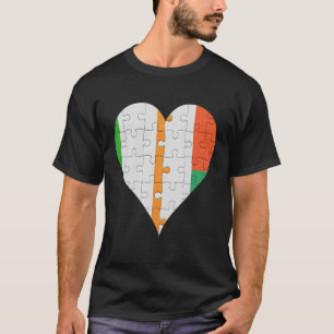 Irish Malagasy Flag Heart T-Shirt