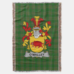 Irish Malley or O_Malley Coat of Arms Family Cres Throw Blanket