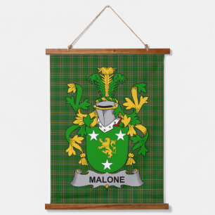 Irish Malone or O_Malone Coat of Arms Family Crest Hanging Tapestry