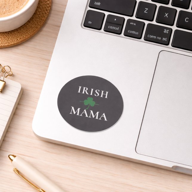 Irish Mama Shamrock  Classic Round Sticker (Creator Uploaded)