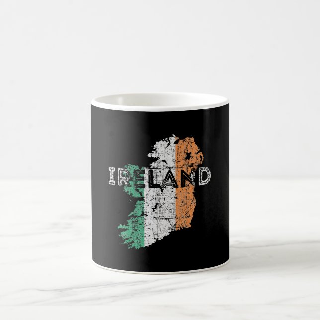 Irish Map and Flag Souvenir Distressed Ireland Coffee Mug (Center)