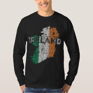 Irish Map and Flag Souvenir - Distressed Ireland T-Shirt