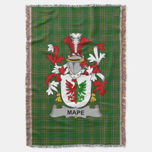 Irish Mape Coat of Arms Family Crest Ireland Throw Blanket