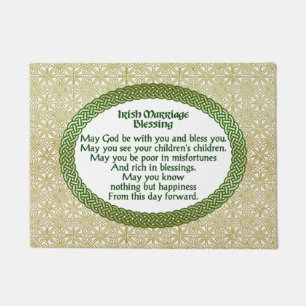 Irish Marriage Blessing, Gold & Green Wedding Doormat