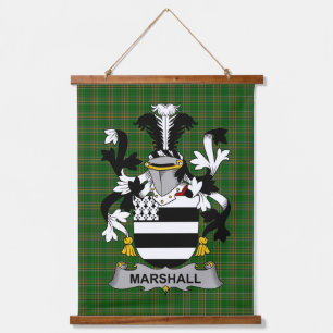 Irish Marshall Coat of Arms Family Crest Hanging Tapestry
