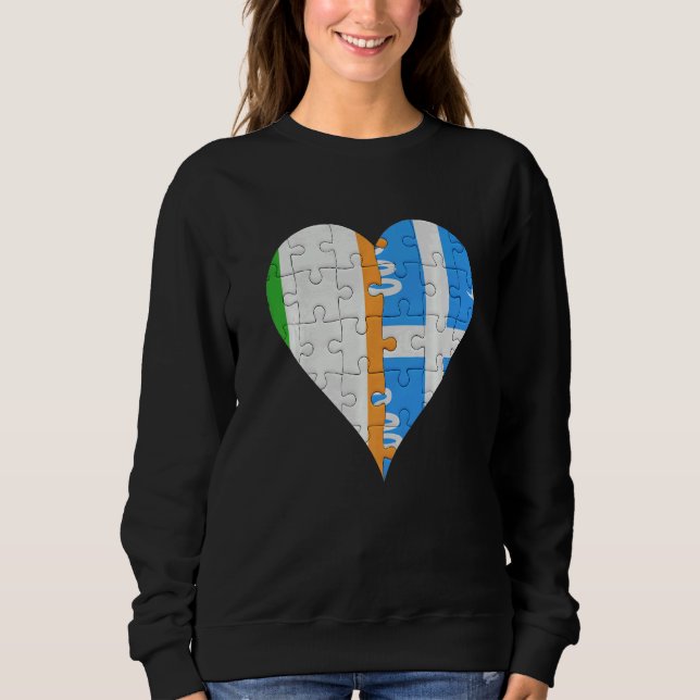 Irish Martiniquais Flag Heart Sweatshirt (Front)