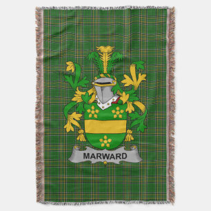 Irish Marward Coat of Arms Family Crest Ireland Throw Blanket
