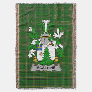 Irish McAlpine or MacAlpin Coat of Arms Family Cr Throw Blanket