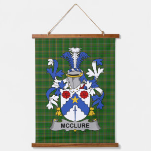 Irish McClure Coat of Arms Family Crest Hanging Tapestry