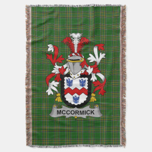Irish McCormick Coat of Arms Family Crest Ireland Throw Blanket