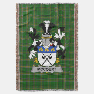 Irish McCourt Coat of Arms Family Crest Ireland Throw Blanket