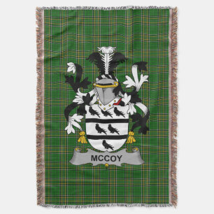 Irish McCoy Coat of Arms Family Crest Ireland Throw Blanket