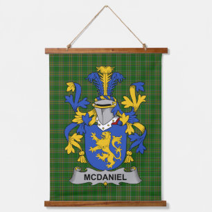 Irish McDaniel or Daniel Coat of Arms Family Crest Hanging Tapestry